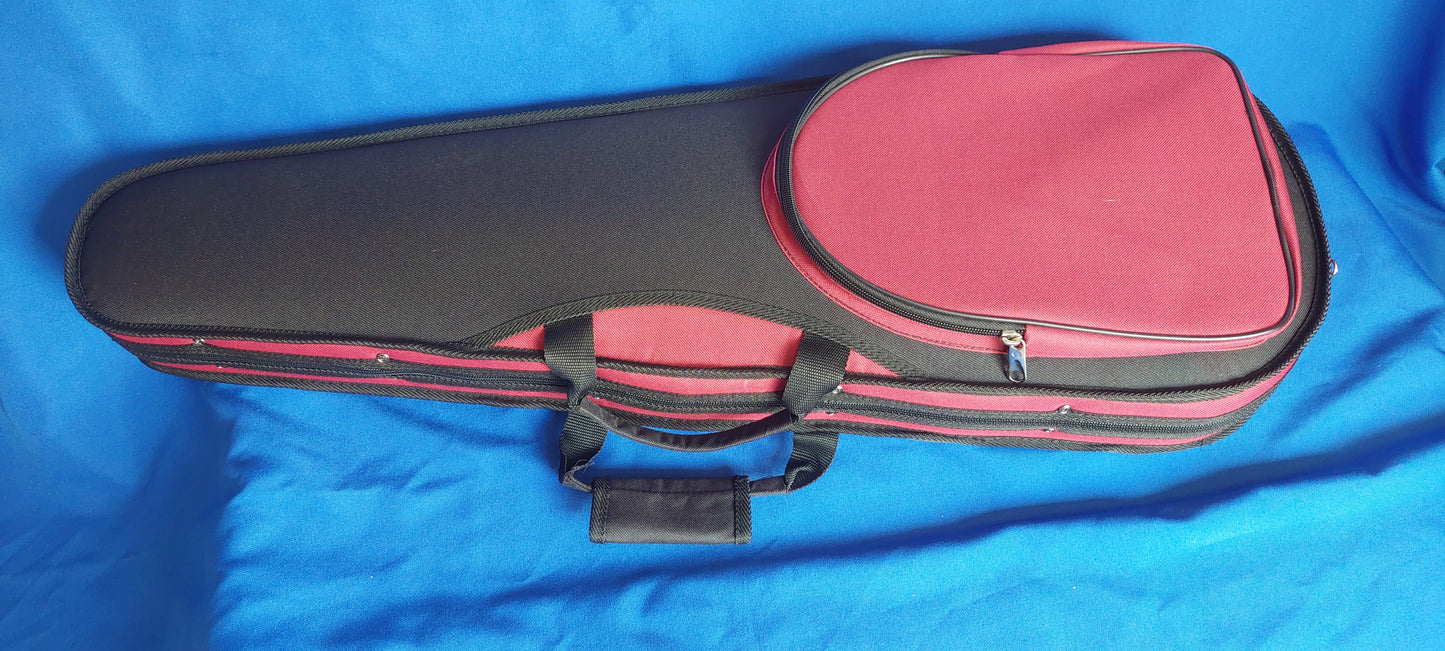Violinentasche für bis zu zwei Bögen. Mit Schultergurt Rot-dunkelblau