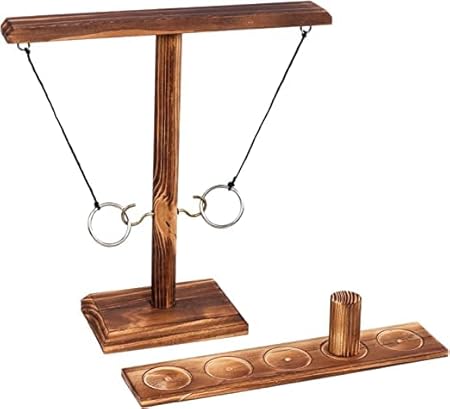Ringwurfspiel aus Holz, Einfach zu Montieren Gartenspiele für Kinder, Ring und Hakenwurfspiele Partyspiele
