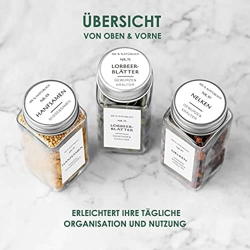 BIROYAL Gewürzetiketten-Set, 364-tlg. Gewürzaufkleber