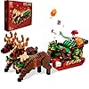 Weihnachts-Baustein-Spielzeugset – Neues Baustein-Spielset mit Weihnachtsmann, Rentier-Schlitten
