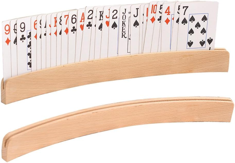 Kartenhalter Kinder Holz, 2 Stück Kartenhalter Spielkarten Holz, Kartenhalter Kinder Spielkarten
