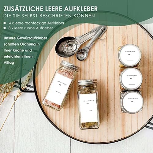 BIROYAL Gewürzetiketten-Set, 364-tlg. Gewürzaufkleber