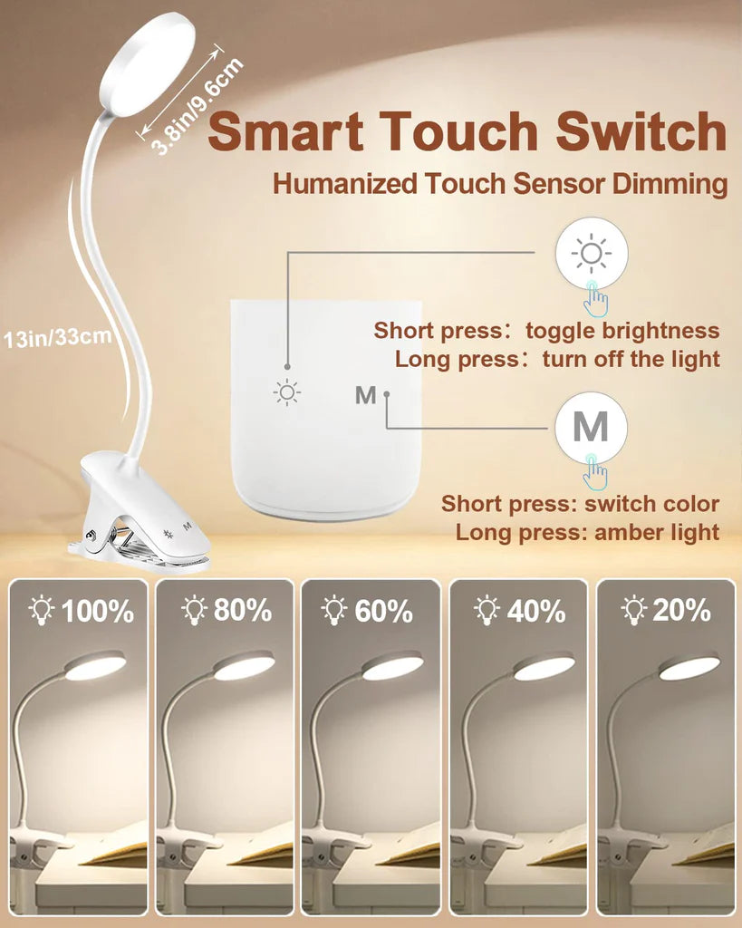 Leselampe Bett, 36 LED Klemmlampe Bett mit Touch Dimmbar