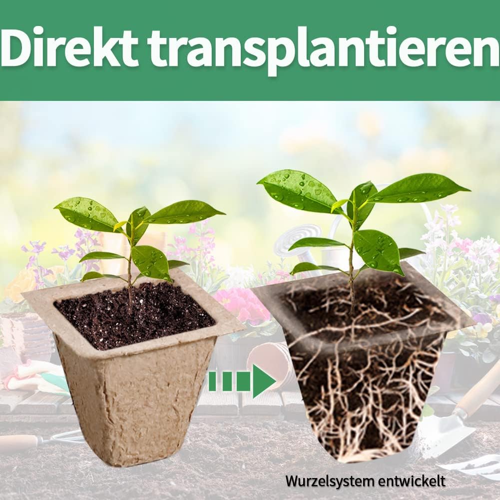 Anzuchttöpfe 100Zellen Biologisch abbaubare , 10pcs Anzuchttöpfe Abbaubar Pflanztopf Biologisch Abbaubar