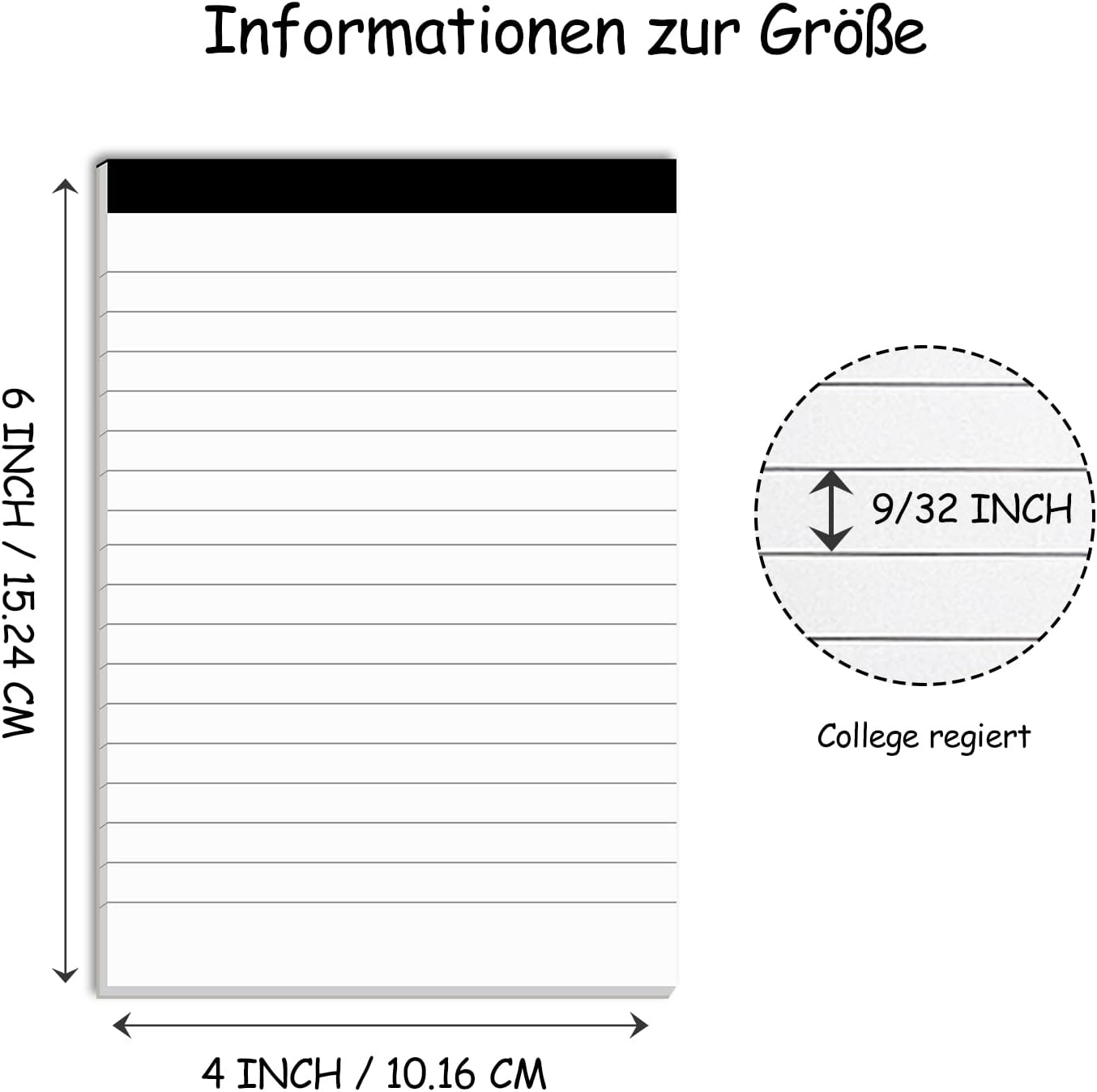 A6-Notizblöcke, 30 Seiten, dickes, strahlend weißes Papier, Notizblockpackung mit 10 Blöcken, Notizbuch mit 17 Zeilen