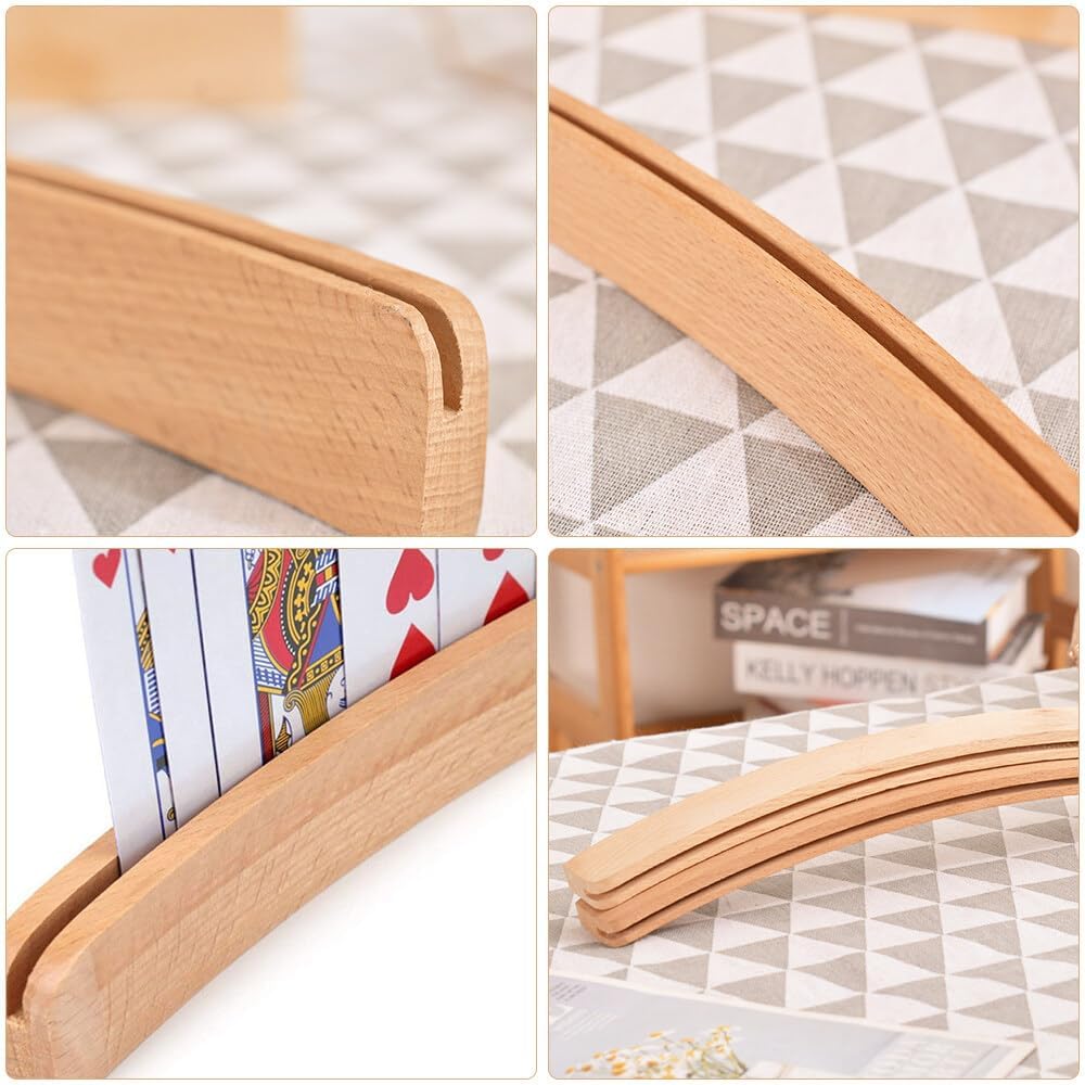 Kartenhalter Kinder Holz, 2 Stück Kartenhalter Spielkarten Holz, Kartenhalter Kinder Spielkarten