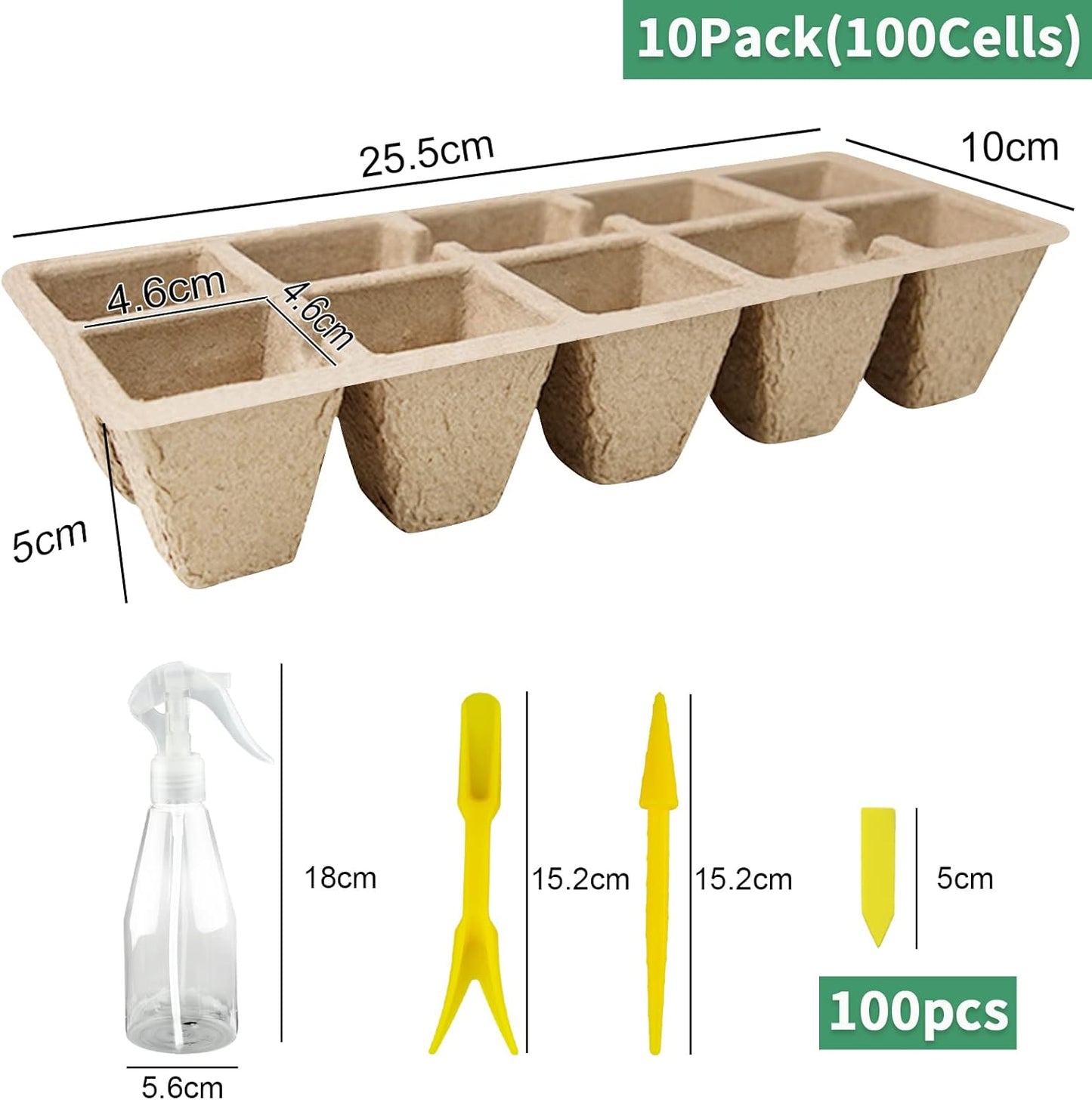 Anzuchttöpfe 100Zellen Biologisch abbaubare , 10pcs Anzuchttöpfe Abbaubar Pflanztopf Biologisch Abbaubar