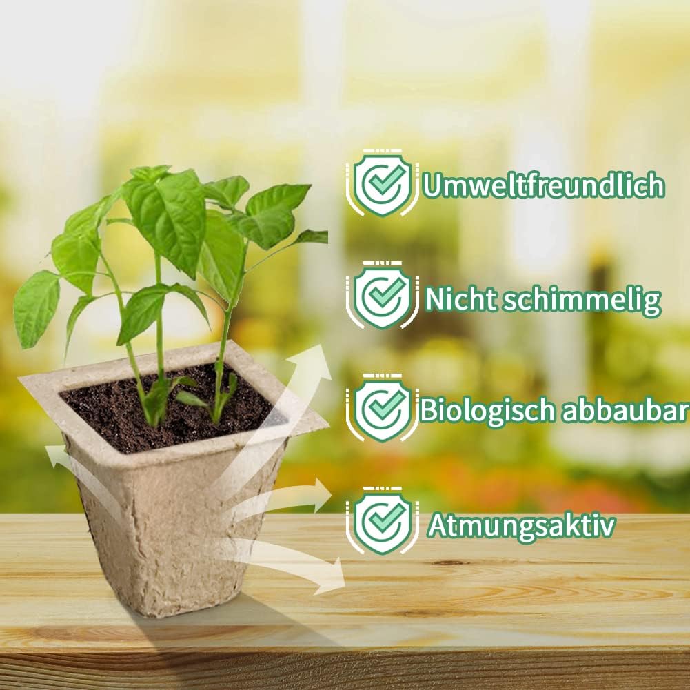 Anzuchttöpfe 100Zellen Biologisch abbaubare , 10pcs Anzuchttöpfe Abbaubar Pflanztopf Biologisch Abbaubar