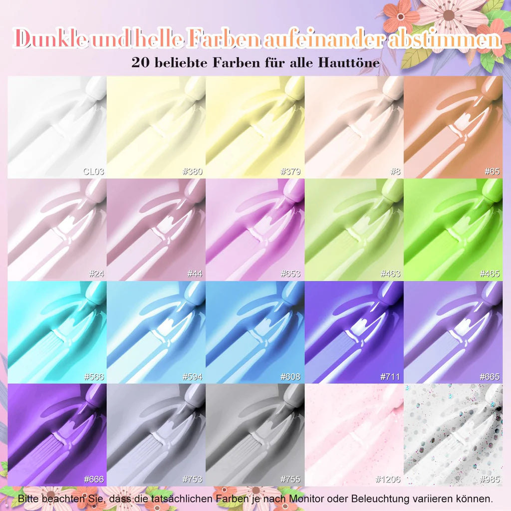 23-teiliges UV-Gel-Nagellack-Set von Mobray, rosa-violetter Gel-Nagellack für Frühling und Sommer