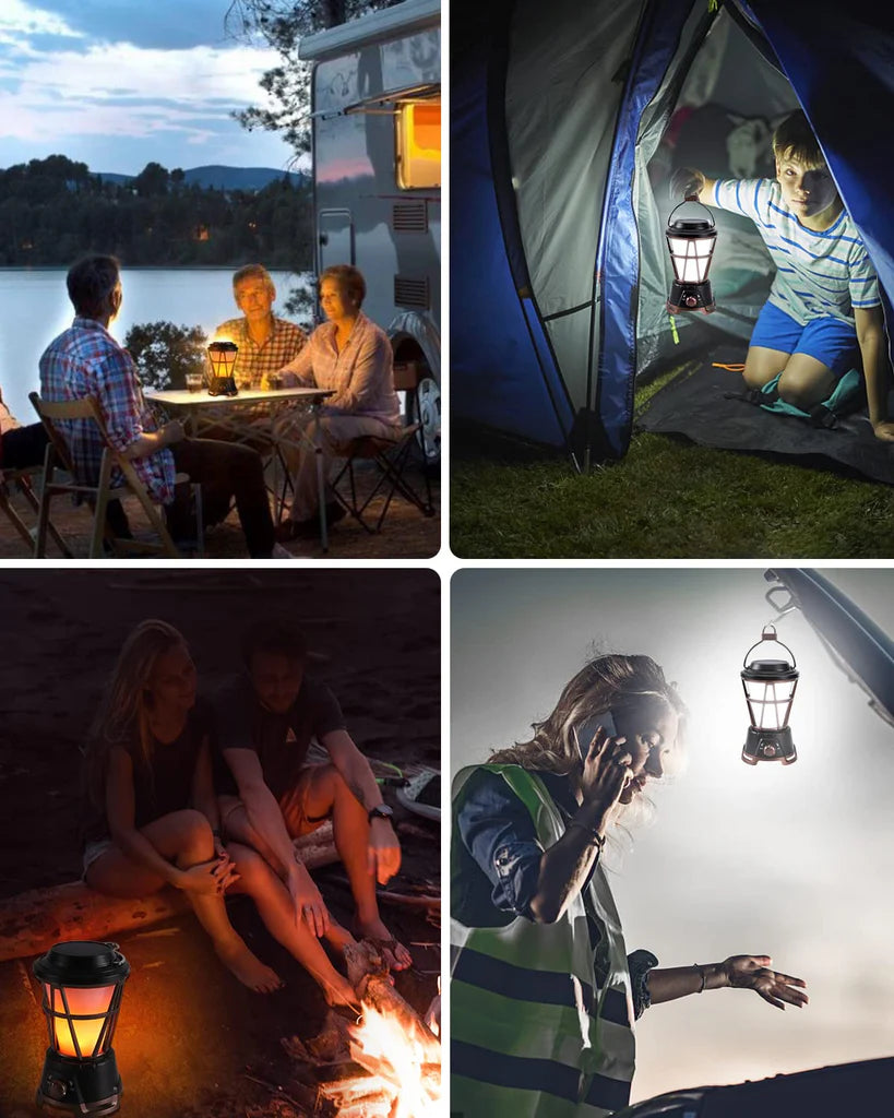 Solarlaterne für draußen, wasserdichte Campinglampe mit 2000 mAh Akku