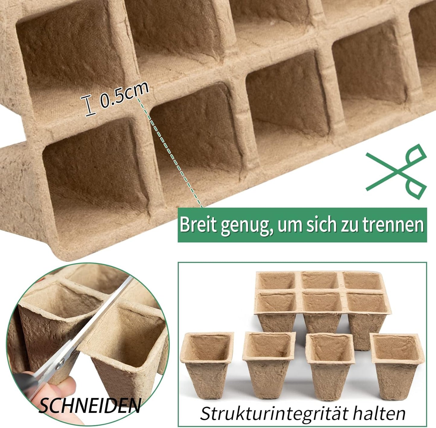 Anzuchttöpfe 100Zellen Biologisch abbaubare , 10pcs Anzuchttöpfe Abbaubar Pflanztopf Biologisch Abbaubar