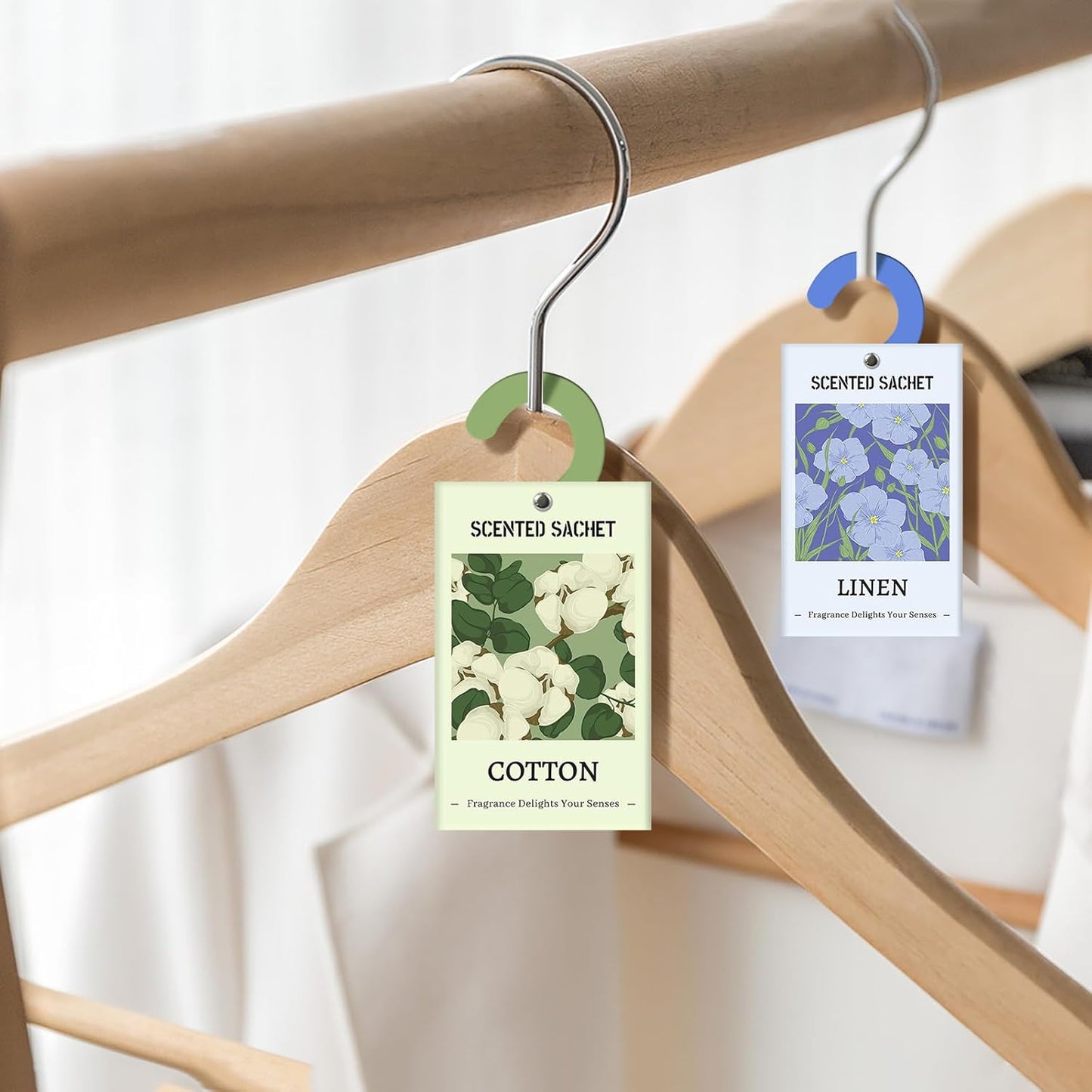 SCENTORINI Duftsachets , Jasmin, Eukalyptus Salbei, Lavendel, Vanille, Duftsäckchen Autos, Raumduft, Beseitigung von Gerüchen, 20g x 6