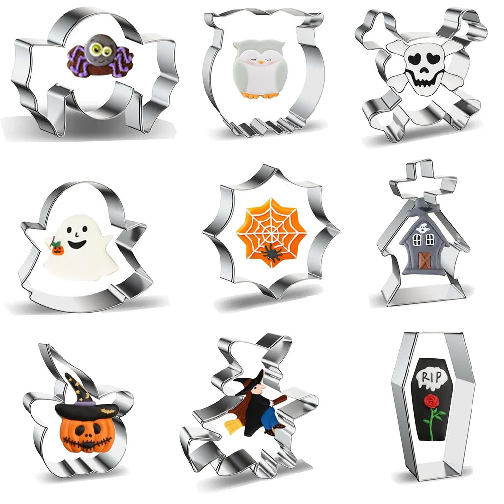 9-teiliges Halloween-Ausstechset, Keksausstecher, Edelstahl, Halloween-Ausstechform