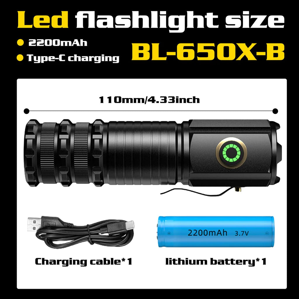 SPORWAY LED-Taschenlampe wiederaufladbar, Mini-Taschenlampe 5 Modi COB