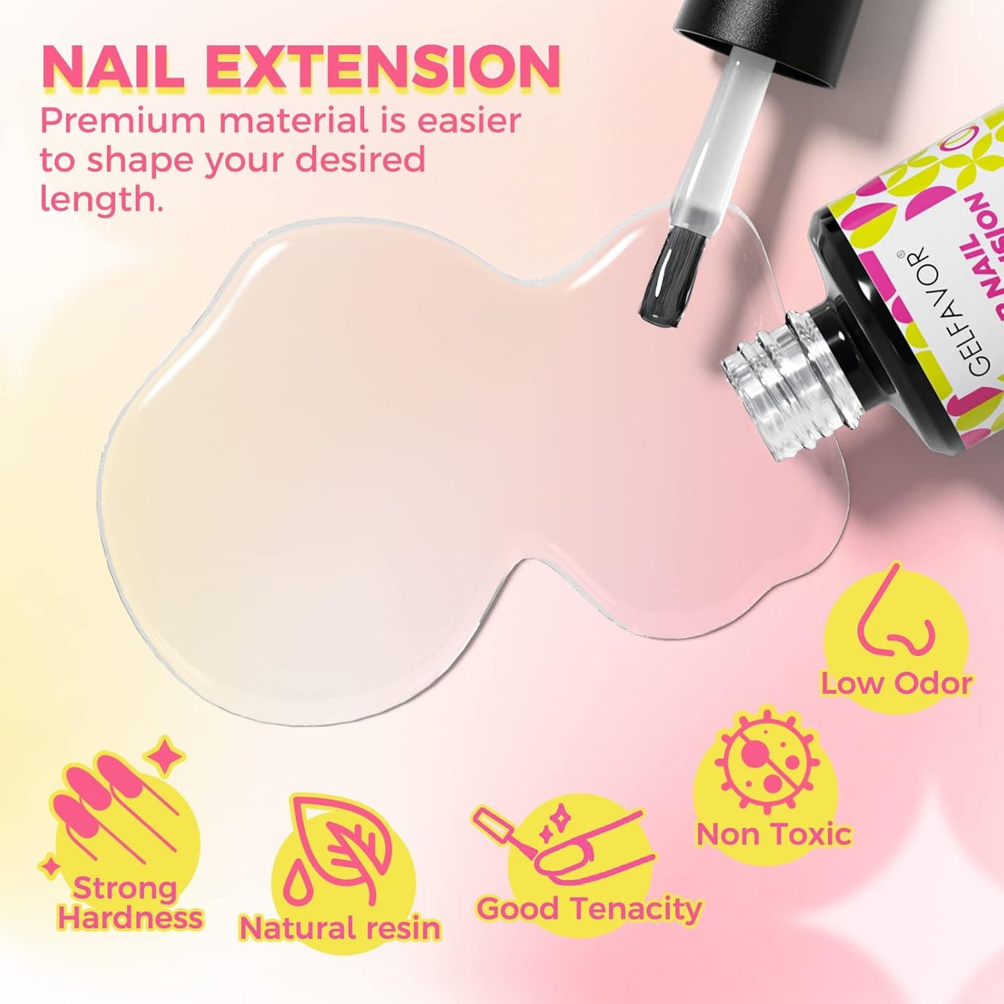 Gelfavor 5 in 1 Aufbaugel für Gelnägel Klar 15ml UV LED Builder Stärkende Gel