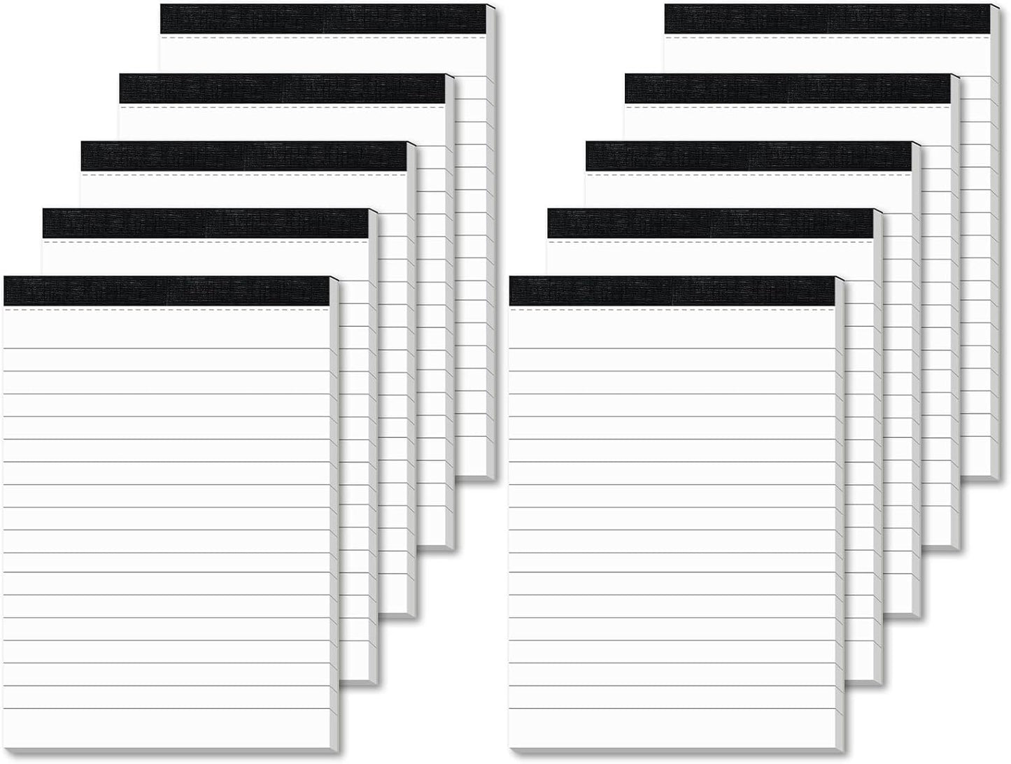 A6-Notizblöcke, 30 Seiten, dickes, strahlend weißes Papier, Notizblockpackung mit 10 Blöcken, Notizbuch mit 17 Zeilen