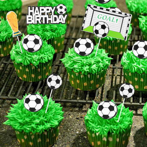 Tortendekorationsset, 36-teiliges Fußball-Tortendekorationsset zum Geburtstag,