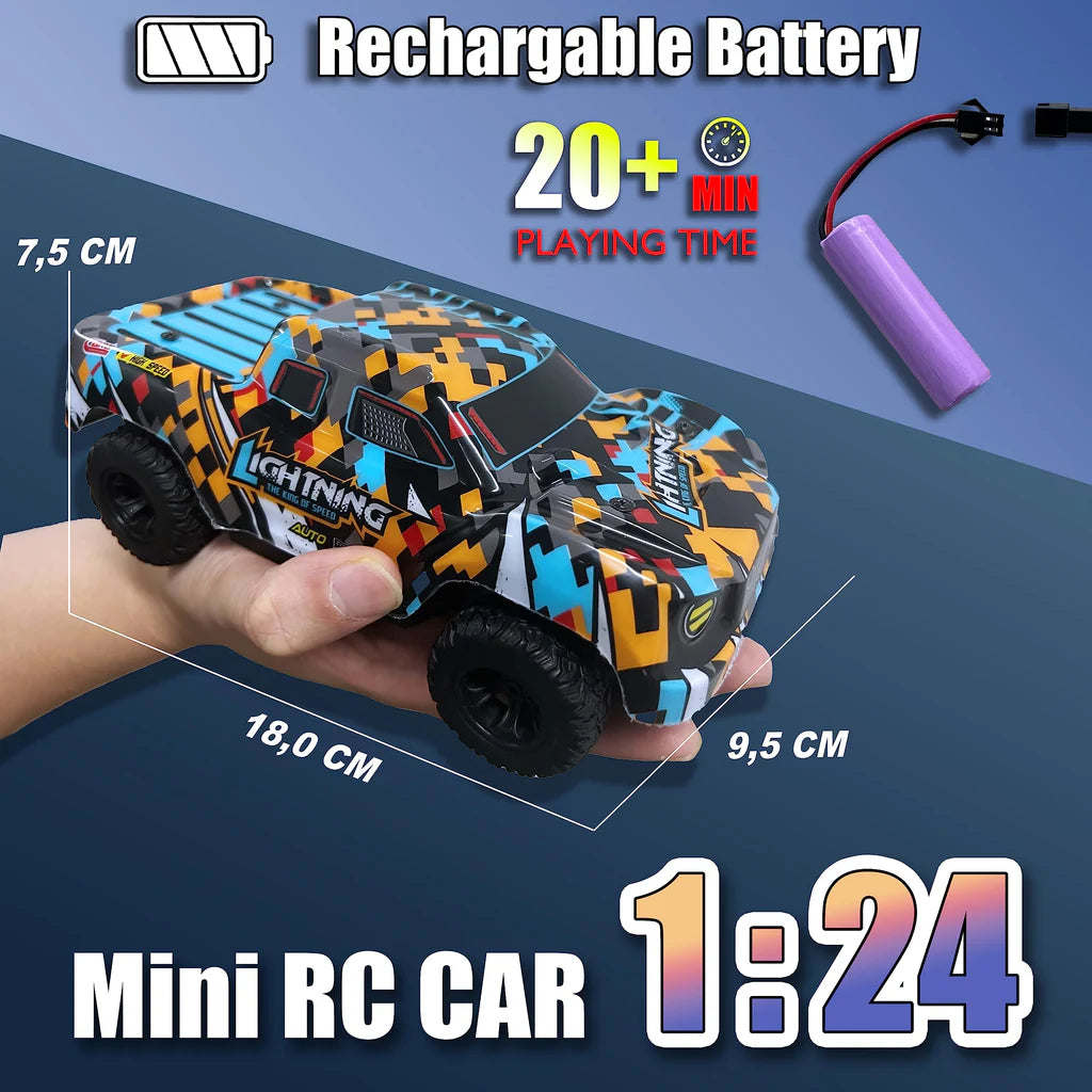 KINSAM Ferngesteuertes Auto, 1 24 Mini von 3-14 Jahren, 2,4 GHz RC Turck mit Akku