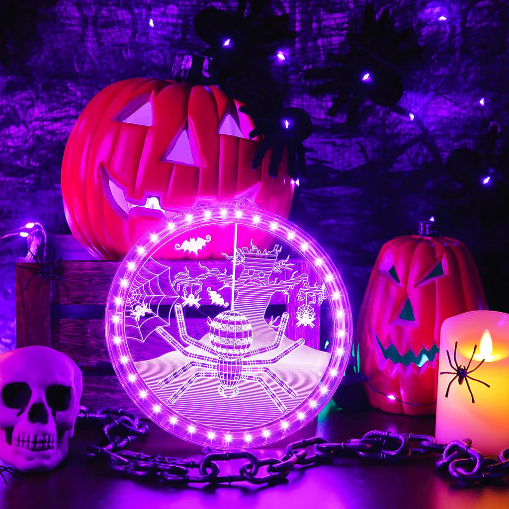3D-Halloween-Hängelichter mit Saugnapf, tragbare Halloween-