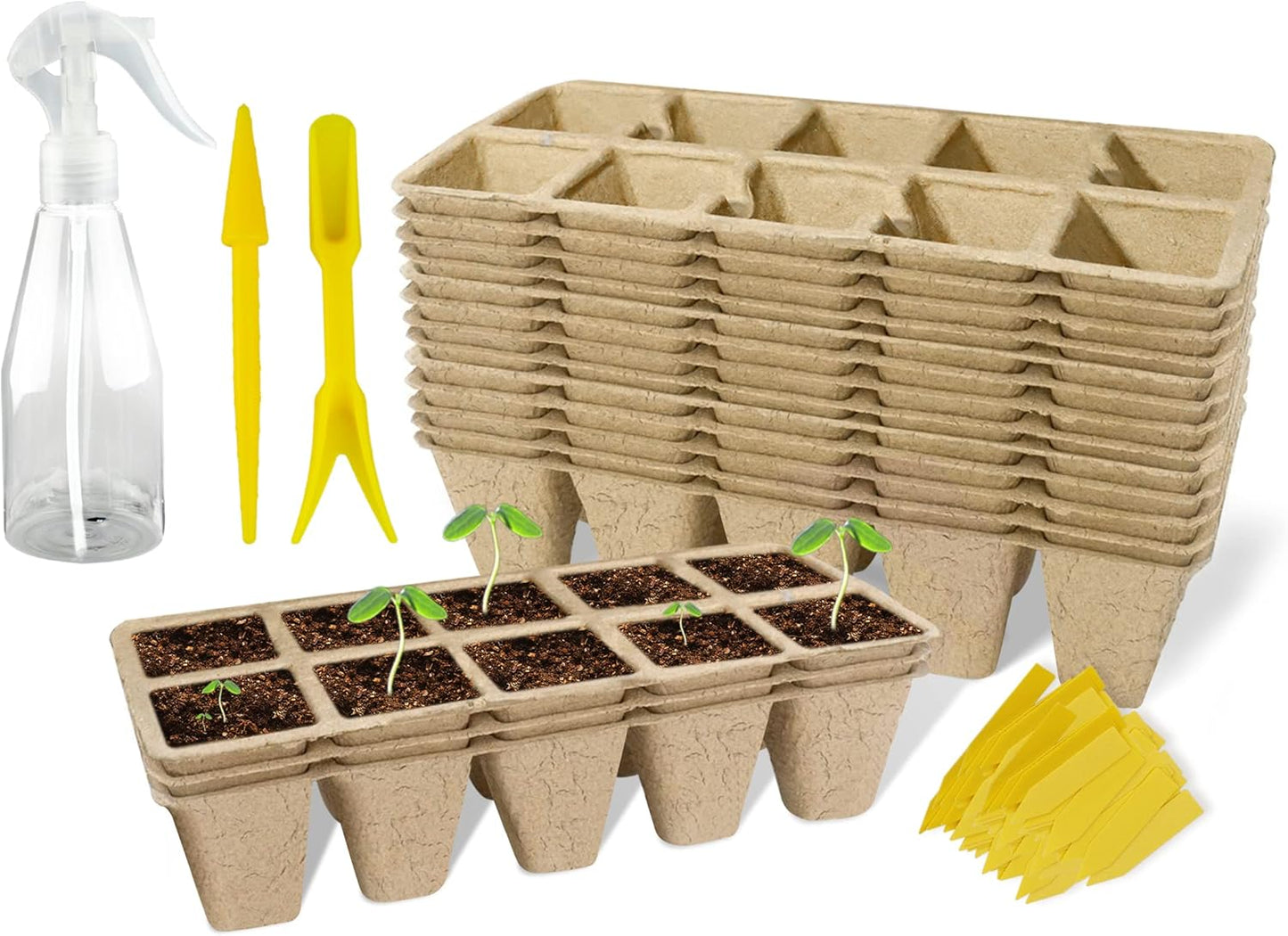 Anzuchttöpfe 100Zellen Biologisch abbaubare , 10pcs Anzuchttöpfe Abbaubar Pflanztopf Biologisch Abbaubar