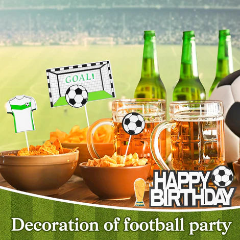 Tortendekorationsset, 36-teiliges Fußball-Tortendekorationsset zum Geburtstag,
