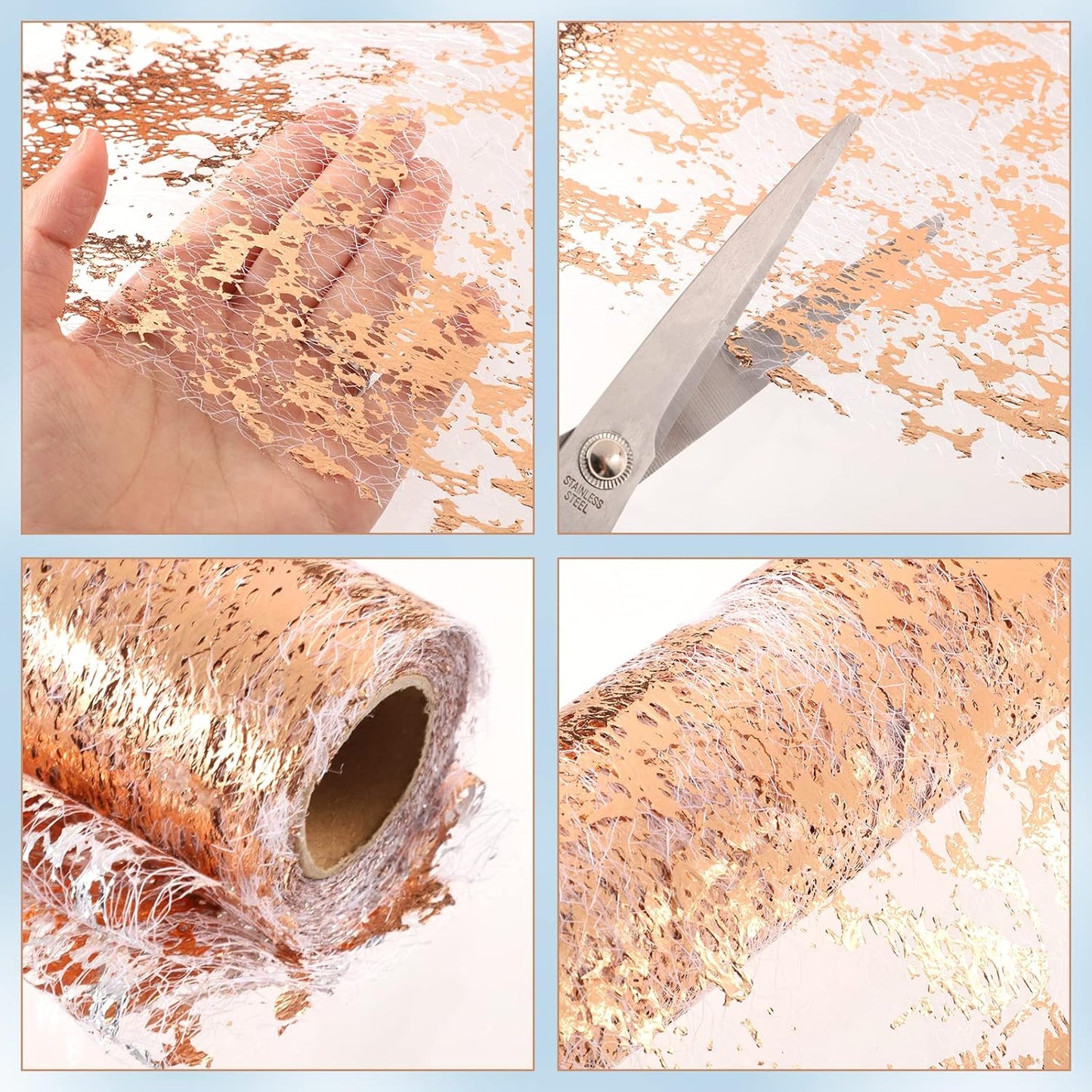 Tischband Glänzend 20m x 28cm, Tischdeko Geburtstag Tischläufer Rosegold Rolle Glitzer Wiederverwendbar für Hochzeit Taufe Partys