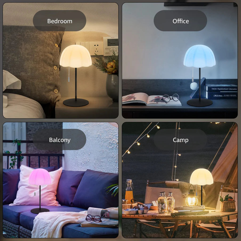 LED Akku Outdoor Tischlampe Kabellose dimmbare Tischlampe mit Fernbedienung USB aufladbare