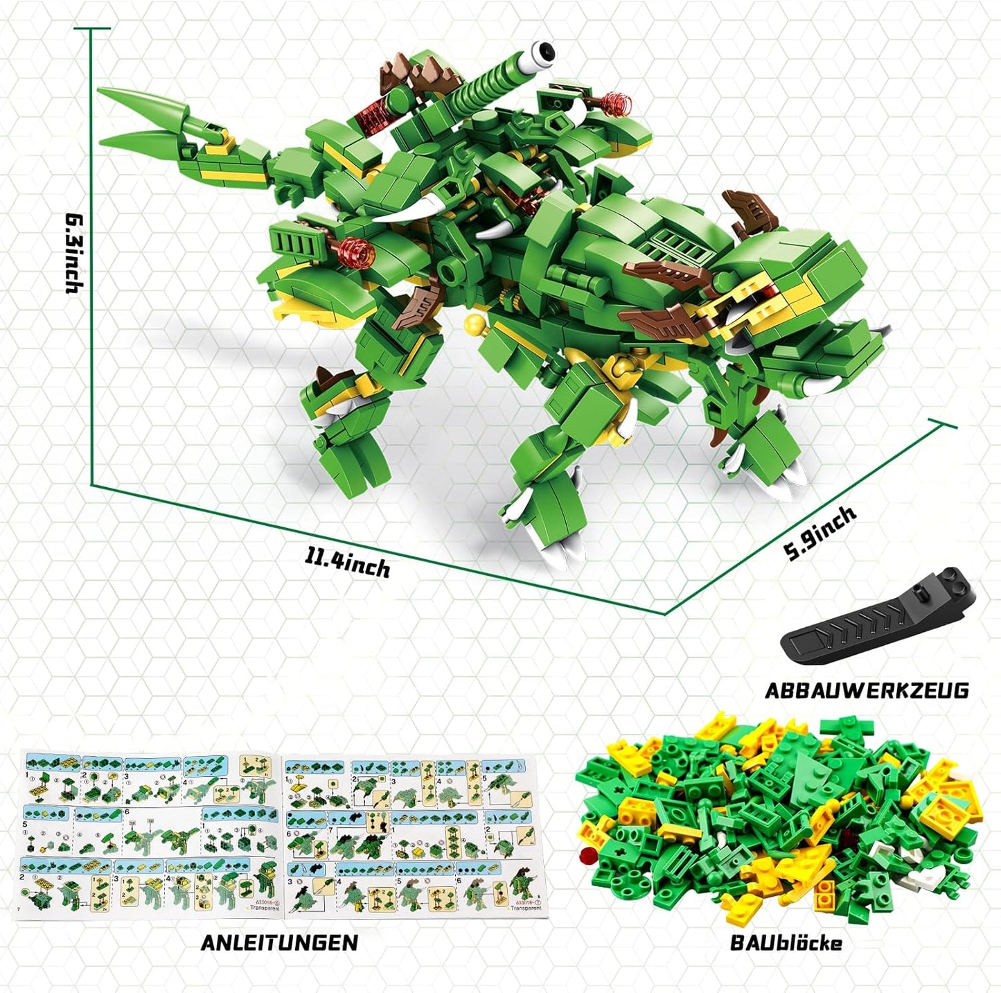 Dinosaurier Spielzeug für Jungen: 577PCS Dinosaurier Bauklötze Set