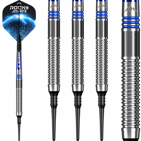 Mission Josh Rock Darts - Soft Tip - 80% - Rocky - Silver & Blue