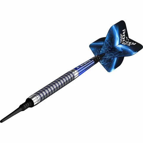 Mission Josh Rock Darts v2 - Soft Tip - 95% - Rocky - Silver & Blue PVD
