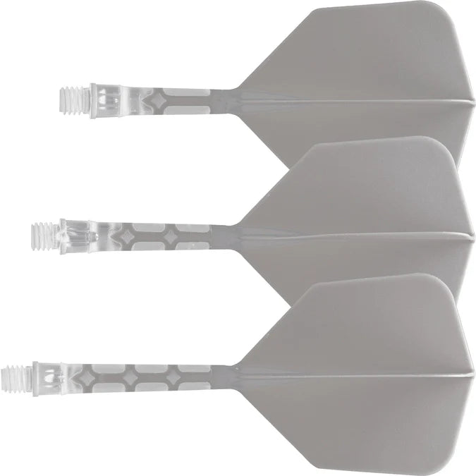 Cuesoul Rost T19 Integrated Dart Shaft and Flights - Big Wing - Clear with Grey Flight