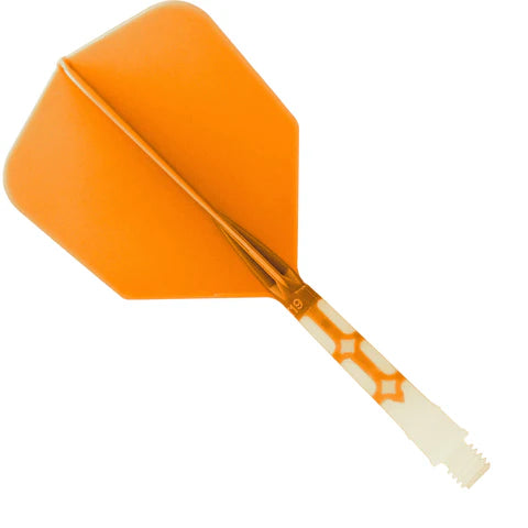Cuesoul Rost T19 Integrated Dart Schaft und Flights - Big Wing - Weiß mit orangefarbenem Flug