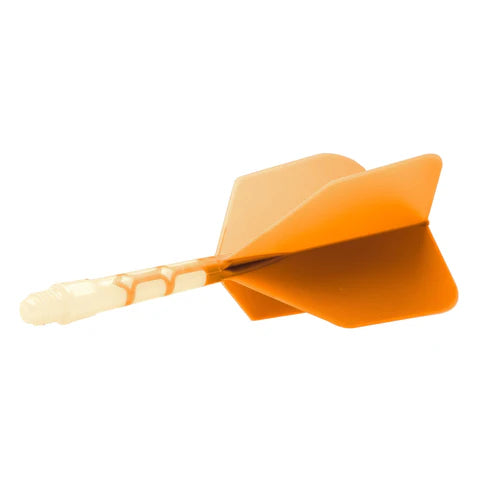 Cuesoul Rost T19 Integrated Dart Schaft und Flights - Big Wing - Weiß mit orangefarbenem Flug