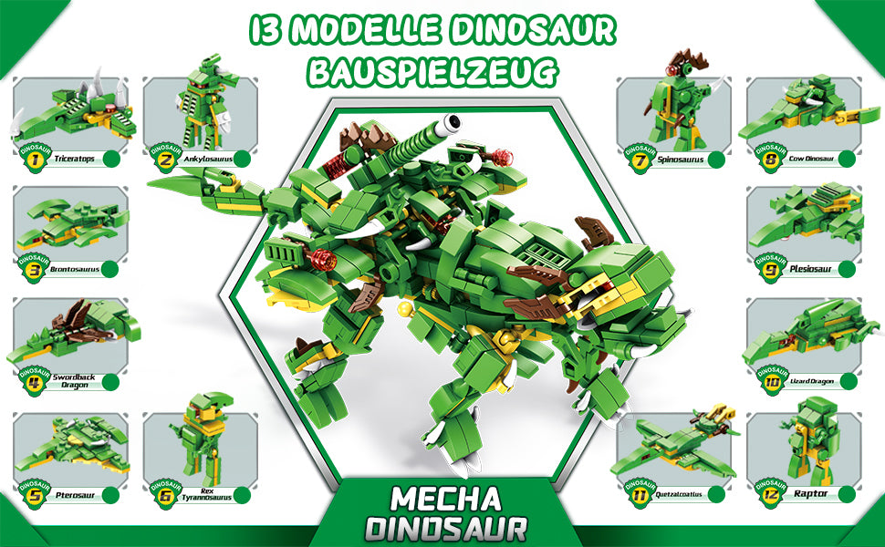 Dinosaurier Spielzeug für Jungen: 577PCS Dinosaurier Bauklötze Set