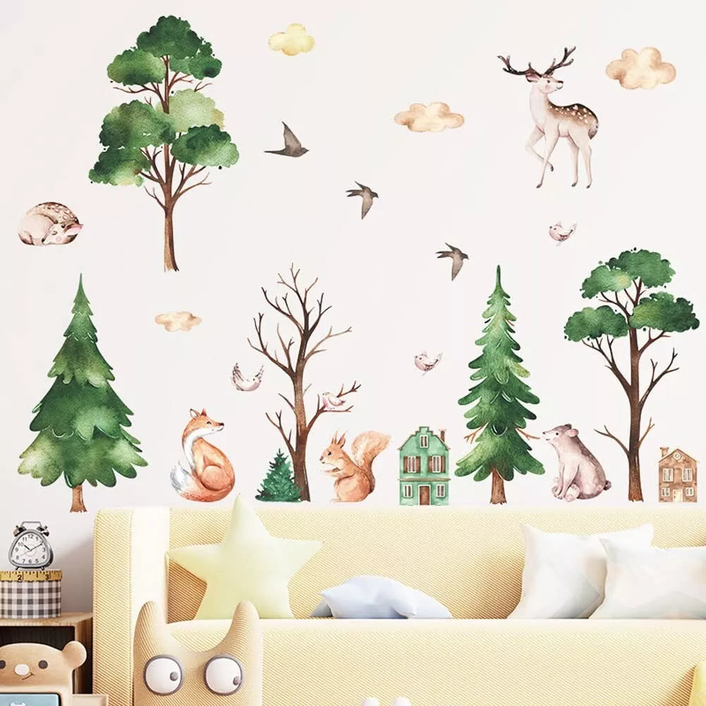 Wandaufkleber, Wald, Baum, Pflanze, Wolke, DIY-Wanddekorationen