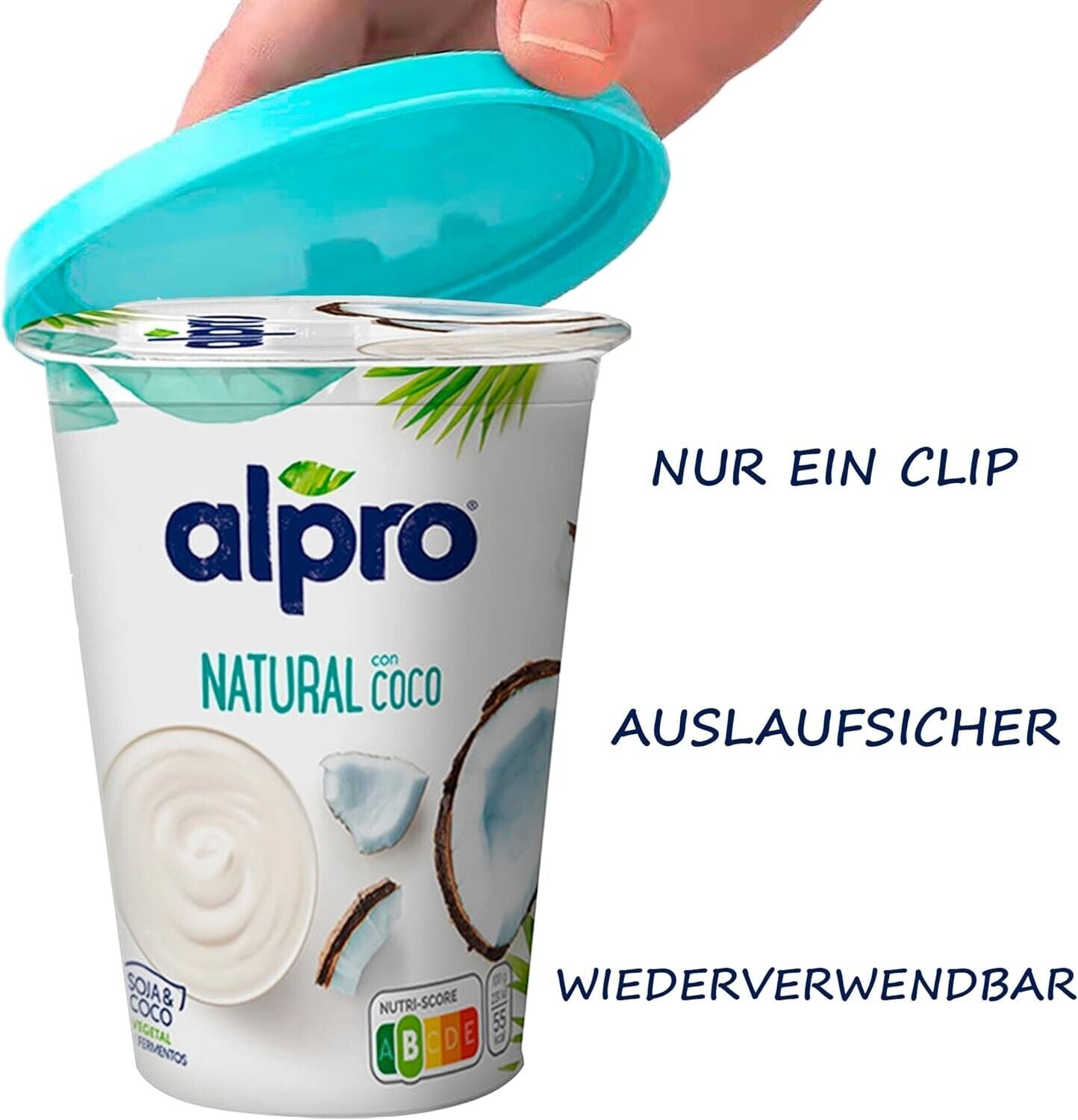 JoghurtDeckel 500g, Wiederverwendbarer Deckel für Joghurtbecher, Dosendeckel