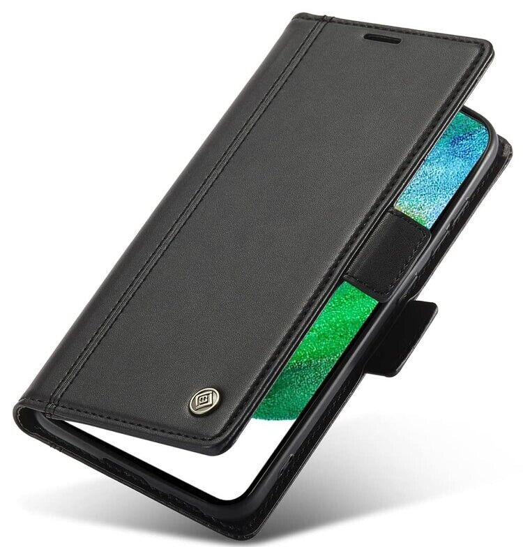 Handyhülle für Samsung Galaxy S21 FE Hülle Premium PU Leder "Schwarz"