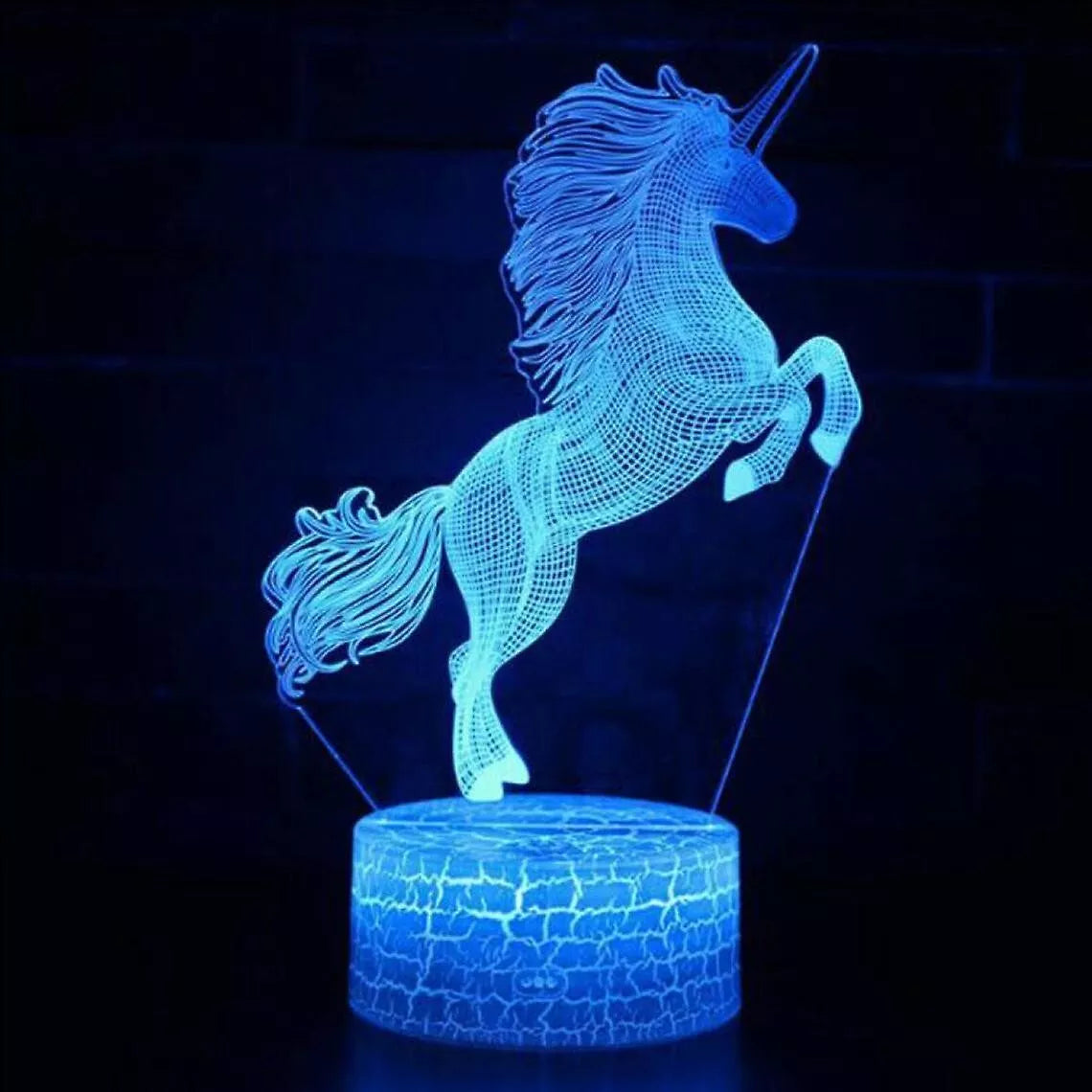 Einhorn 3d Illusion Galaxy Light Led Touch Lampe