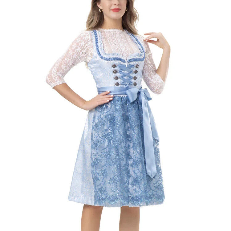 Dirndl von Kelliar Traditionelles bayerisches Kleid 60 cm Oktoberfestkleid Gr. 38