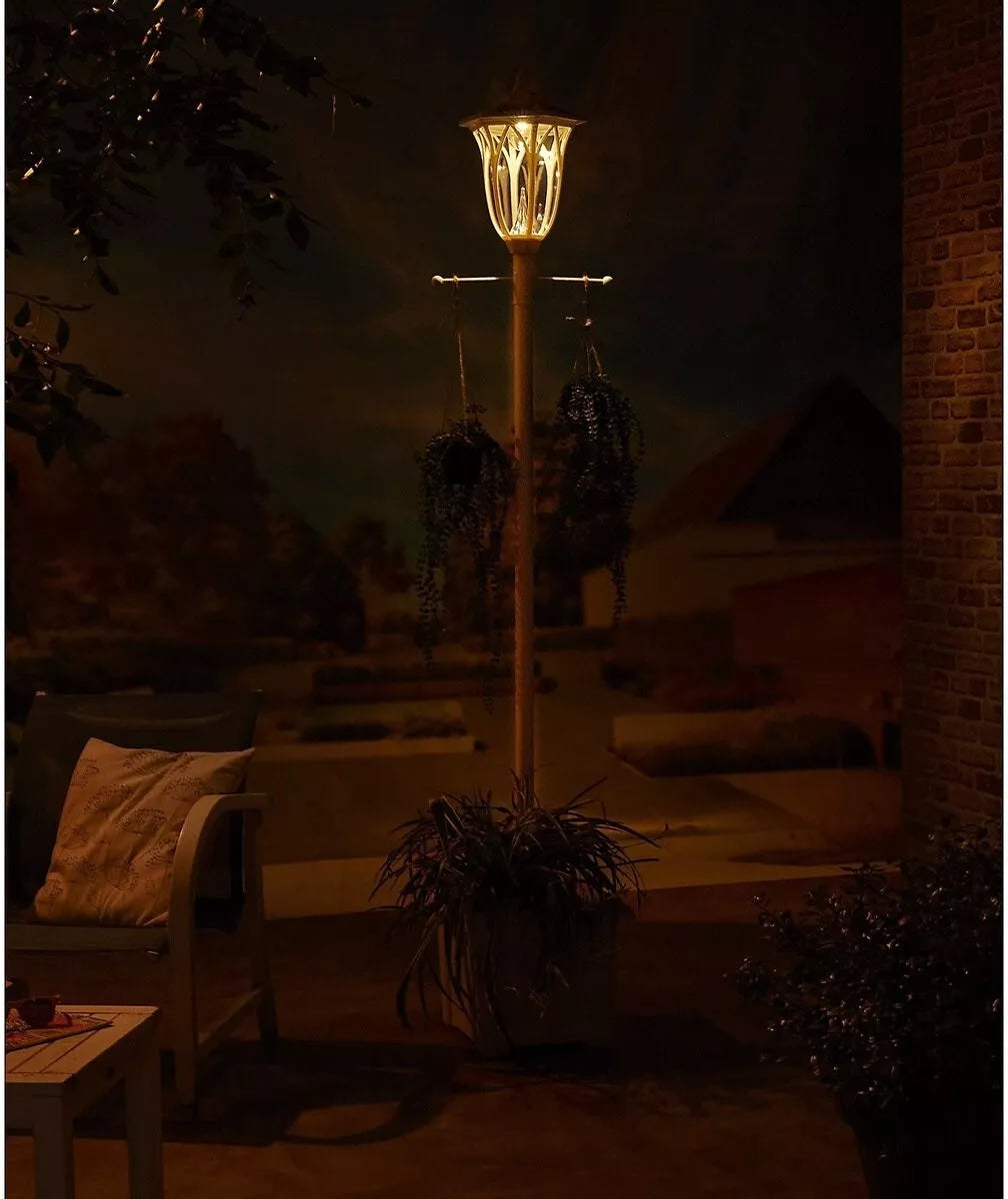 Luxform Westminster 2 m 80 Lumen Solar-Laternenpfahl mit Pflanzgefäß weiß