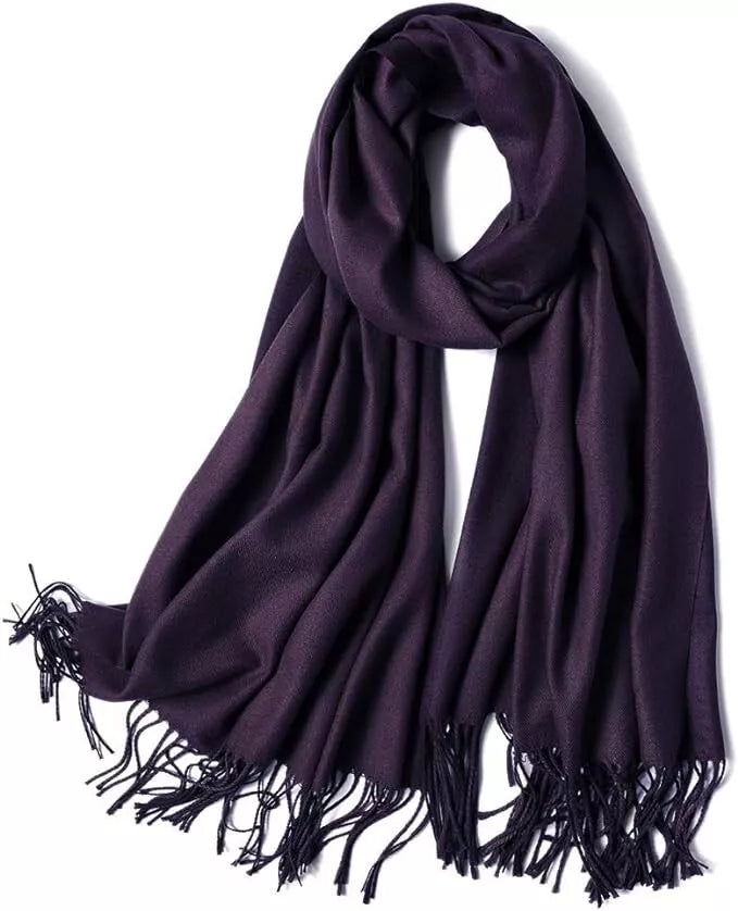 SOJOS Schal Damen Herbstschal übergroßer Einfarbiger Deckenschal - aubergine