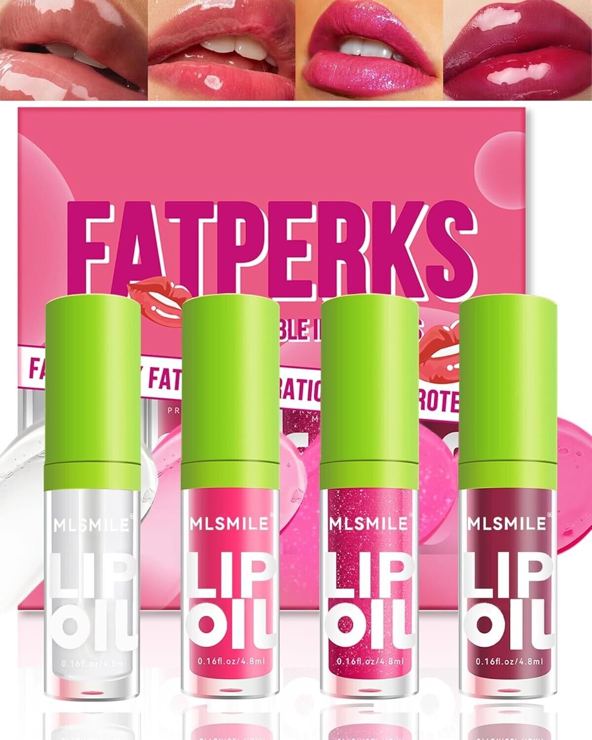 Feuchtigkeitsspendender Lipgloss-4 Stück Glanz und Long Lasting Plumper Lip Glow
