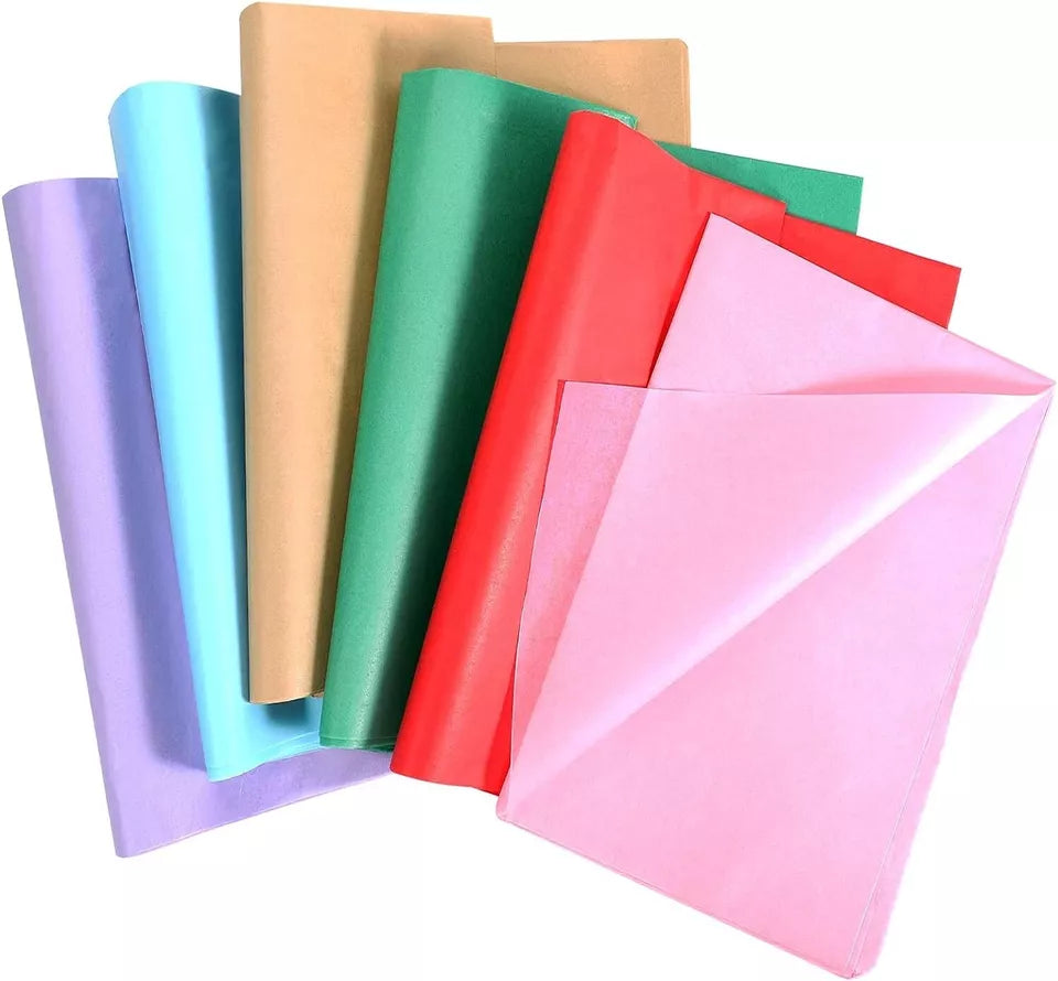 60 Blatt Seidenpapier Bunt, 50 x 30 cm 6 Farben Seidenpapier zum Verpacken, Bunt