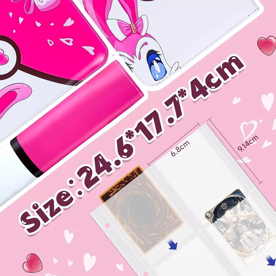 Sammelkartenalbum mit 4 Taschen, 63 abnehmbaren Hüllen, Kartenheft, Buchgeschenk