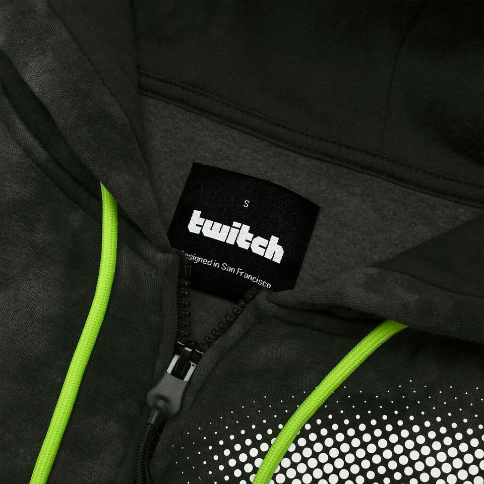 Twitch Zip Hoodie Sweatshirt – Black Wash S