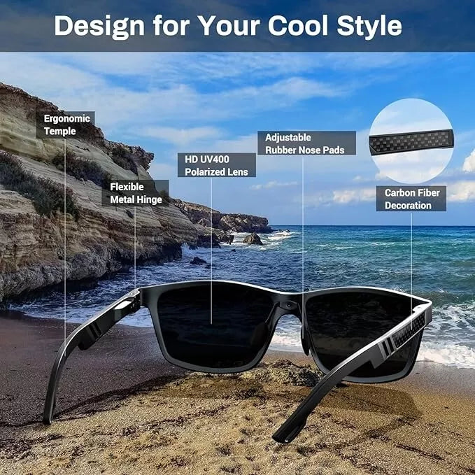Polarisierte Autofahrer-Sonnenbrille für Herren, UV400-Schutz, Outdoor, Wandern, (Kopie)