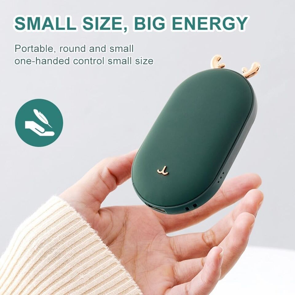 Handwärmer Wiederaufladbar, 5200mAh Tragbare Taschenwärmer mit Power Bank