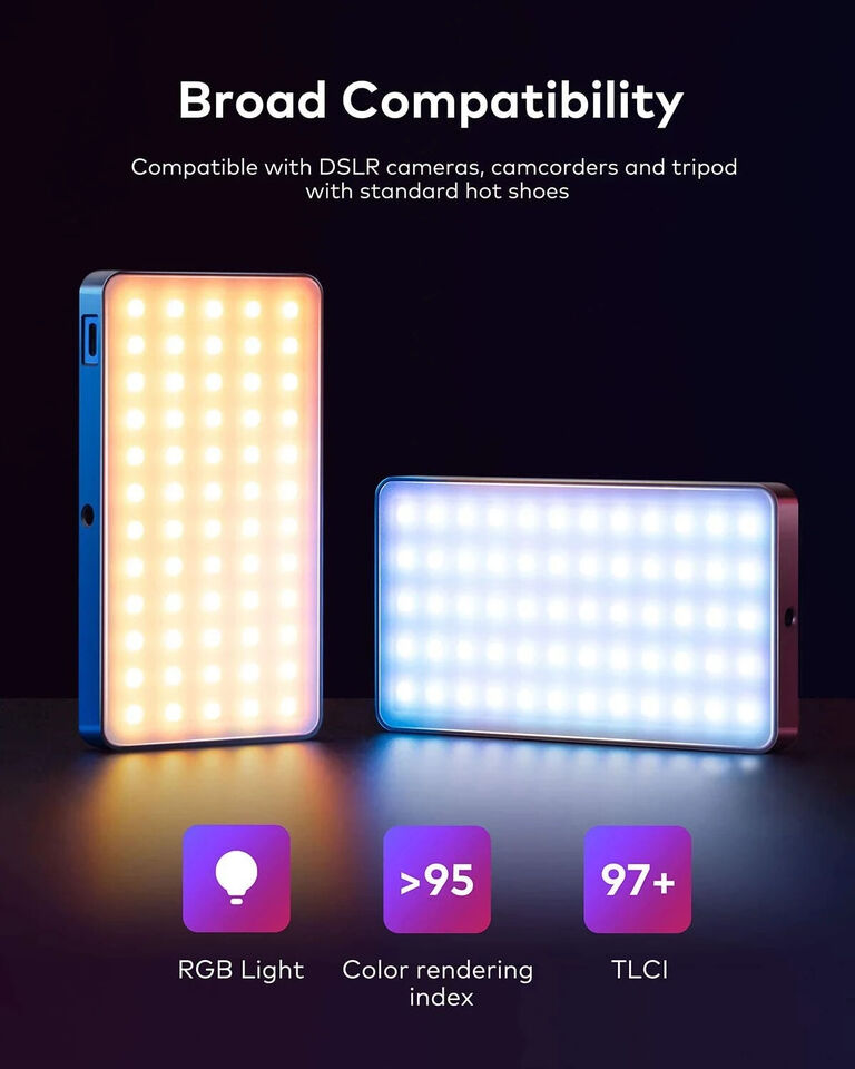 Beleuchtung zum fotografieren, Llano RGB Video Licht, Gebaut-in 4000mAh Akku