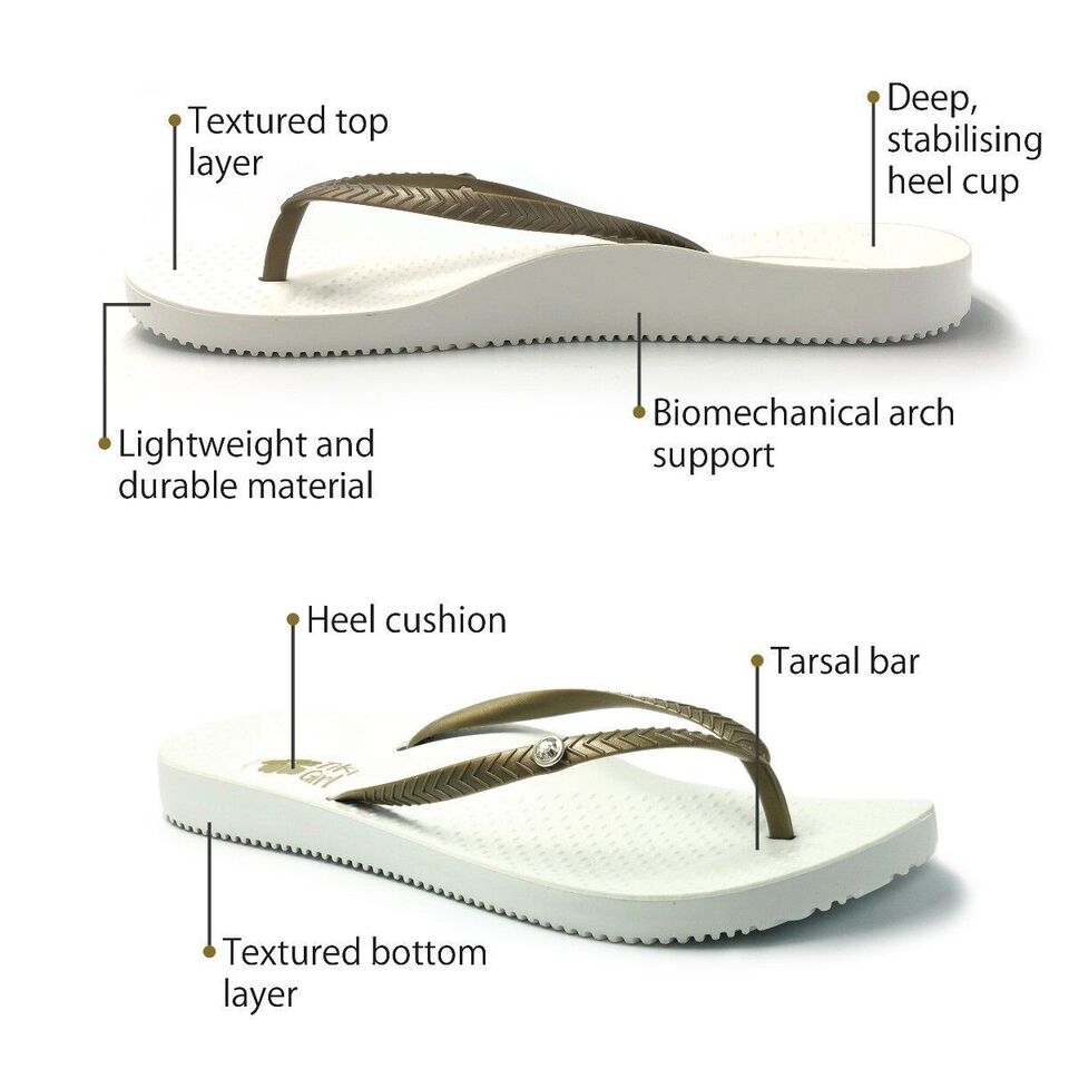 Orthopädische Tiki Girl Flip-Flops WEISS "M" 38,5/39,5