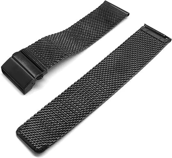 Adallor® Uhrenarmband Edelstahl 20mm, Smartwatch Ersatzarmband schwarz